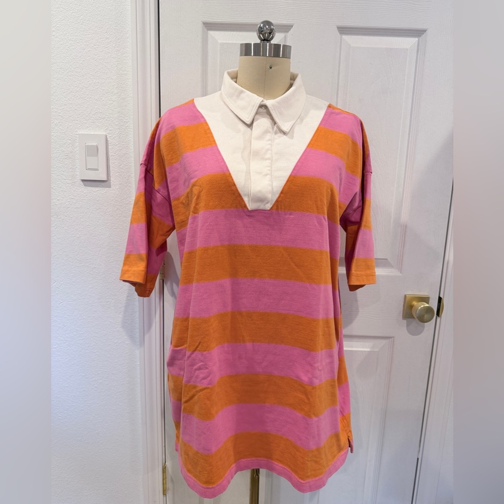 NWT Daily Practice Oversized Striped Pink and Orange Tunic - Picture 5 of 15